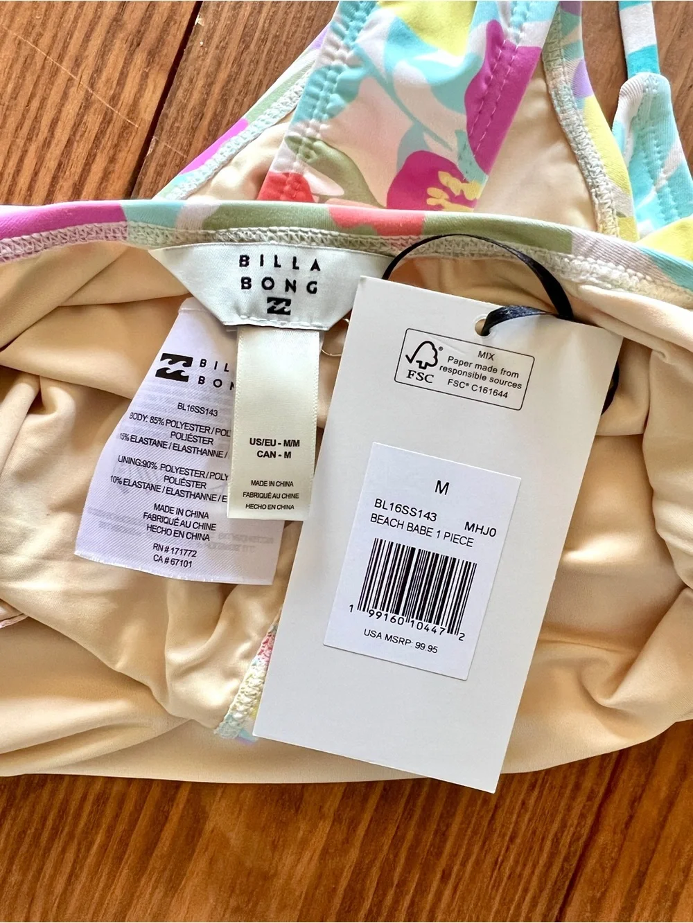 NWT Billabong Beach Babe 1 piece swimsuit
